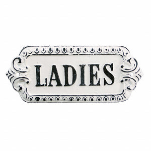 Black And White Metal Ladies Bathroom Wall Decor