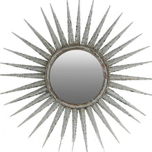 Antiqued Silver Gray Sunburst Wall Mounted Accent Mirror 30