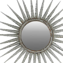 Antiqued Silver Gray Sunburst Wall Mounted Accent Mirror 30