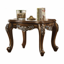 Antiqued Oak Wood Scallop Square End Table 24