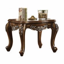 Antiqued Oak Wood Scallop Square End Table 24