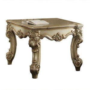 26" Gold Patina Manufactured Wood Square End Table