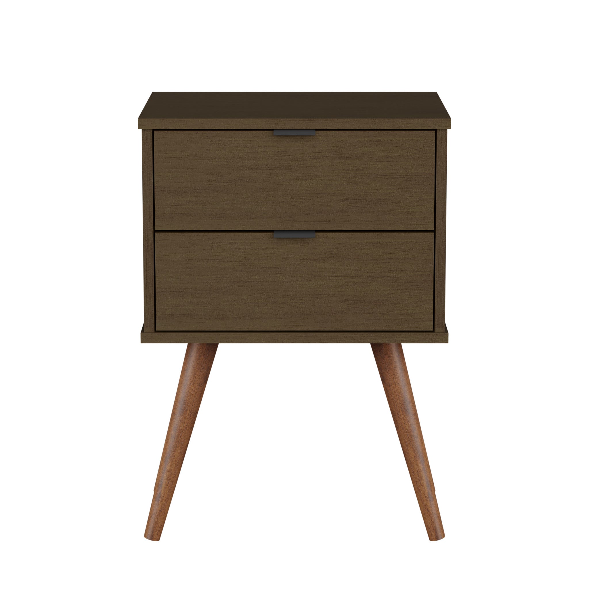 18" Cinnamon Manufactured Wood Rectangular End Table With Two Drawers