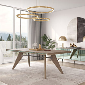 87" Walnut Rectangular Solid Manufactured Wood Dining Table