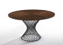 Walnut And Black Wood and Metal Hourglass Base Dining Table 54