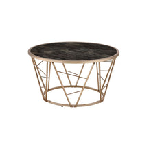 Gold Steel And Faux Black Marble Round Top Coffee Table 33