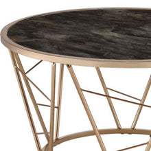 Gold Steel And Faux Black Marble Round Top Coffee Table 33