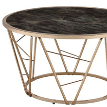 Gold Steel And Faux Black Marble Round Top Coffee Table 33