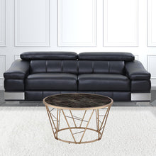 Gold Steel And Faux Black Marble Round Top Coffee Table 33