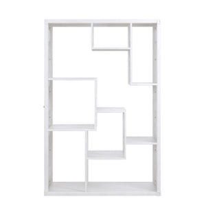 75" White Composite Zig Zag Multi Tier Bookcase