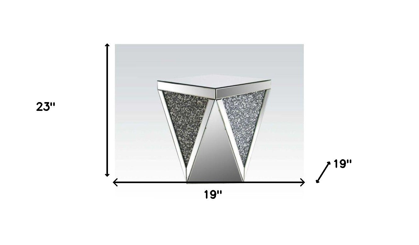 23" Mirrored Square End Table