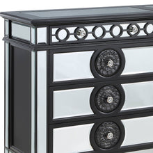 Black And Sliver Solid Wood Mirrored Six Drawer Double Dresser 68