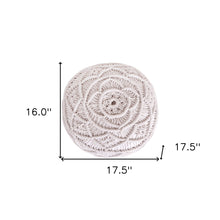 Puf redondo de mezcla de algodón blanco de 18