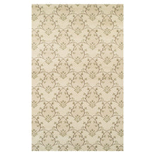 4' X 6' Beige Green and Brown Floral Vines Stain Resistant Area Rug