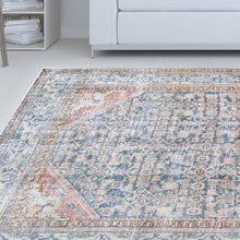 7' X 9' Latte Oriental Medallion Stain Resistant Area Rug