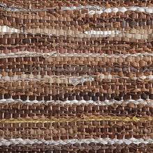 8' X 10' Baked Clay Striped Handmade Leather Area Rug