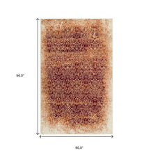 5' X 8' Orange Medallion Stain Resistant Area Rug