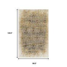 8' X 10' Camel Medallion Stain Resistant Area Rug