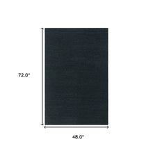 4' X 6' Black Wool Handmade Stain Resistant Area Rug