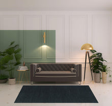 5' X 8' Black Wool Handmade Stain Resistant Area Rug