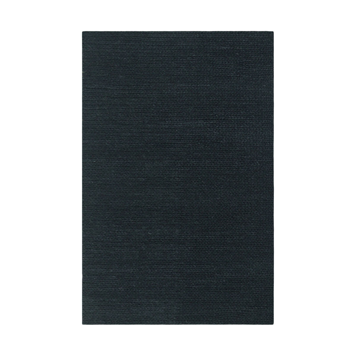 5' X 8' Black Wool Handmade Stain Resistant Area Rug