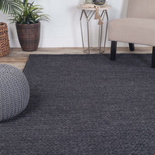 5' X 8' Black Wool Handmade Stain Resistant Area Rug