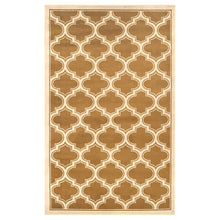8' X 10' Apricot And Cream Geometric Stain Resistant Area Rug