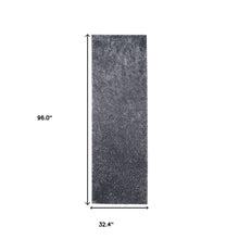 8' Grey Shag Stain Resistant Runner Rug