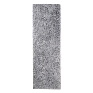 8' Silver Shag Stain Resistant Runner Rug