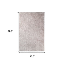 4' X 6' Beige Shag Stain Resistant Area Rug