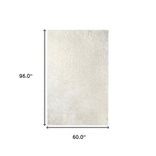 5' X 8' Ivory Shag Stain Resistant Area Rug