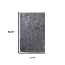 8' X 10' Grey Shag Stain Resistant Area Rug