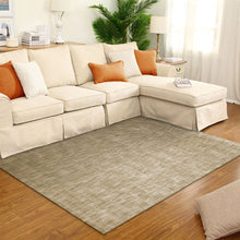 5' X 8' Beige Abstract Hand Woven Stain Resistant Area Rug