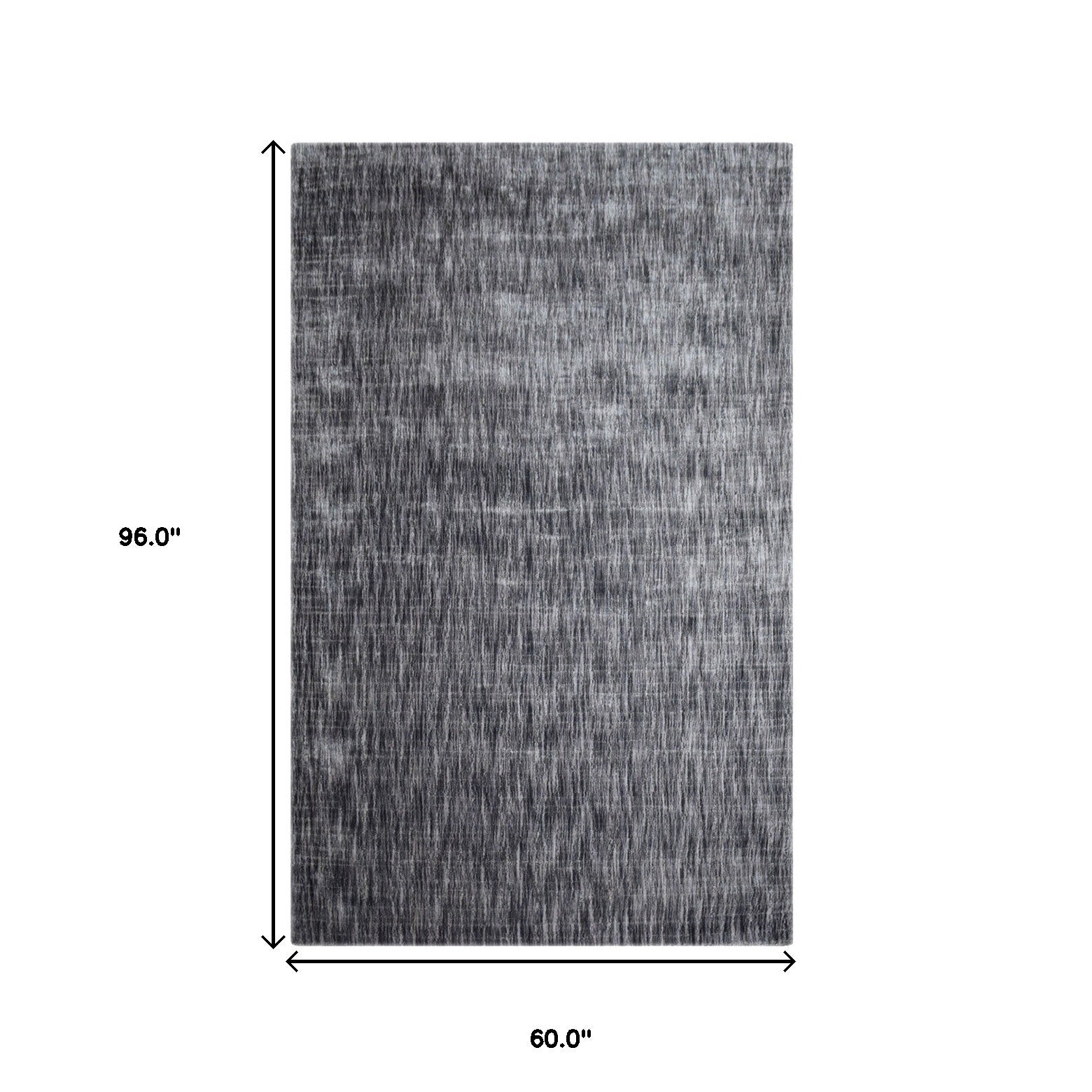 5' X 8' Grey Abstract Handmade Stain Resistant Area Rug