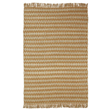 5' X 8' Gold Chevron Hand Woven Stain Resistant Area Rug With Fringe