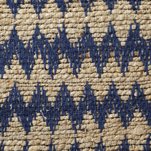 5' X 8' Navy Peony Chevron Hand Woven Stain Resistant Area Rug With Fringe