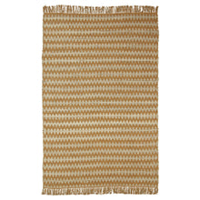 8' X 10' Gold Chevron Hand Woven Stain Resistant Area Rug With Fringe