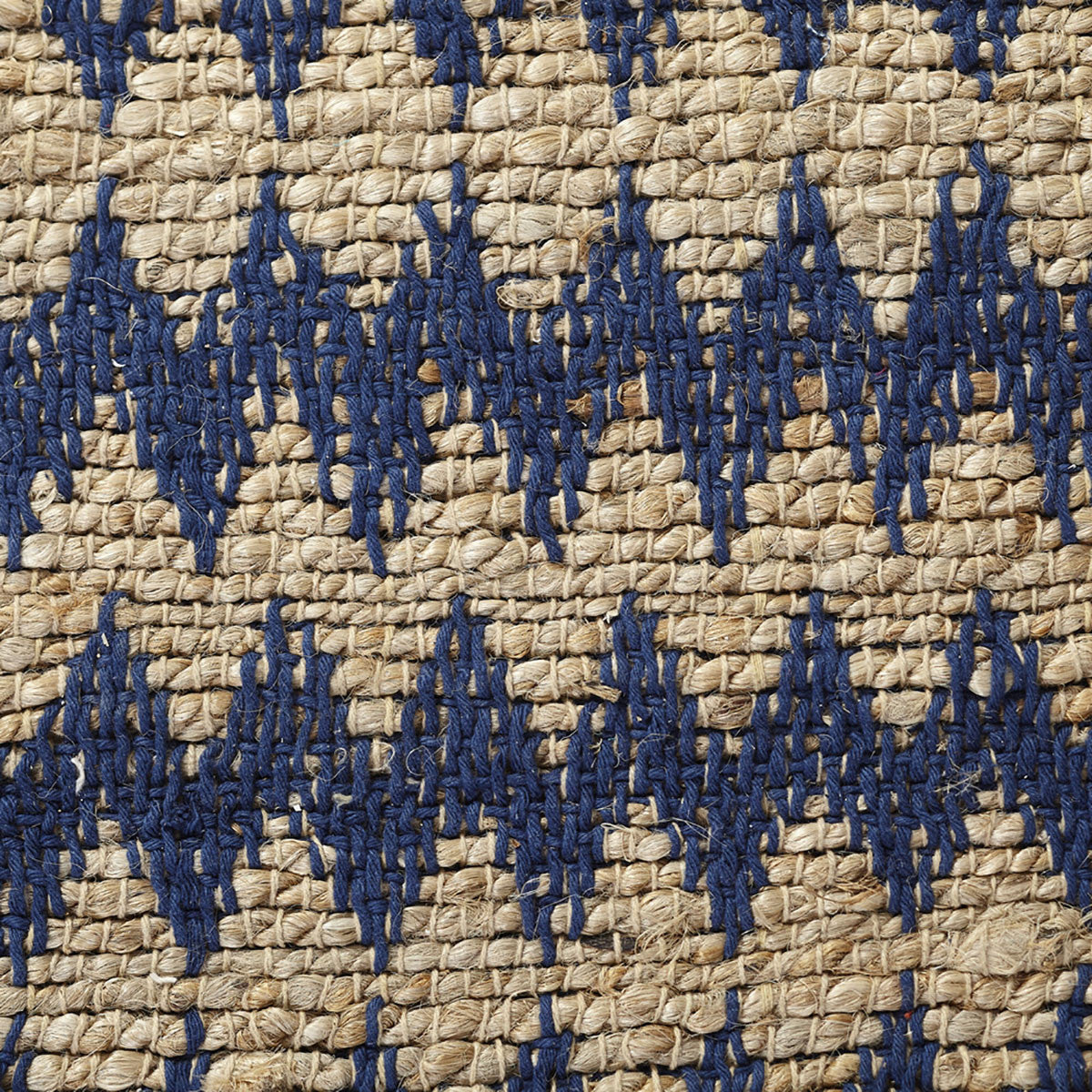 8' X 10' Navy Peony Chevron Hand Woven Stain Resistant Area Rug With Fringe