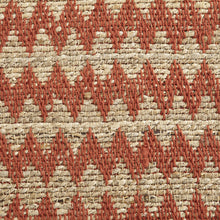 8' X 10' Terracotta Chevron Hand Woven Stain Resistant Area Rug With Fringe