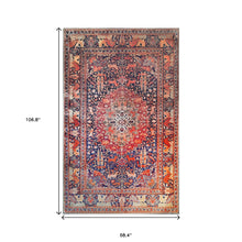 5' X 8' Brown Medallion Stain Resistant Area Rug