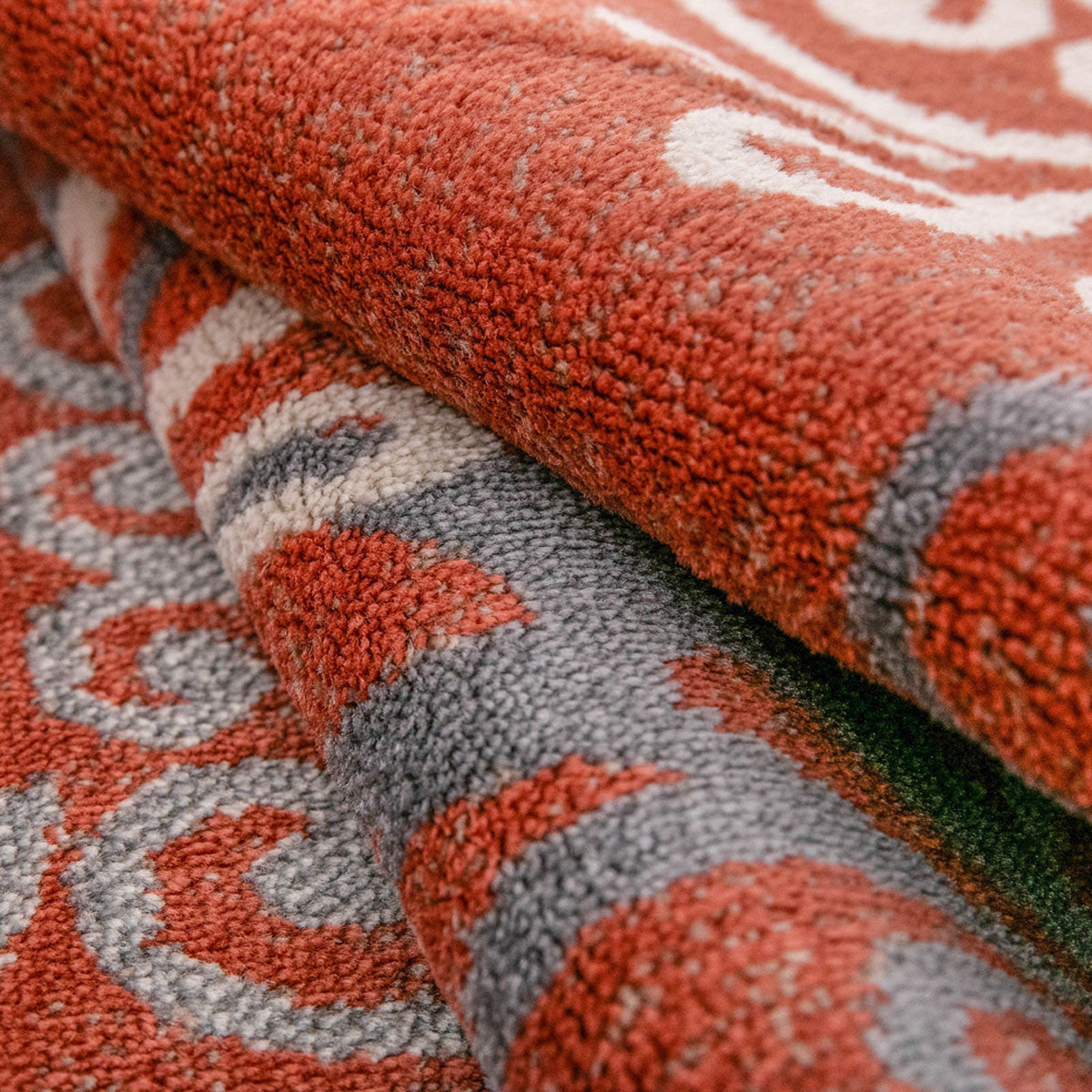 8' Ginger And Gray Medallion Power Loom Stain Resistant Runner Rug