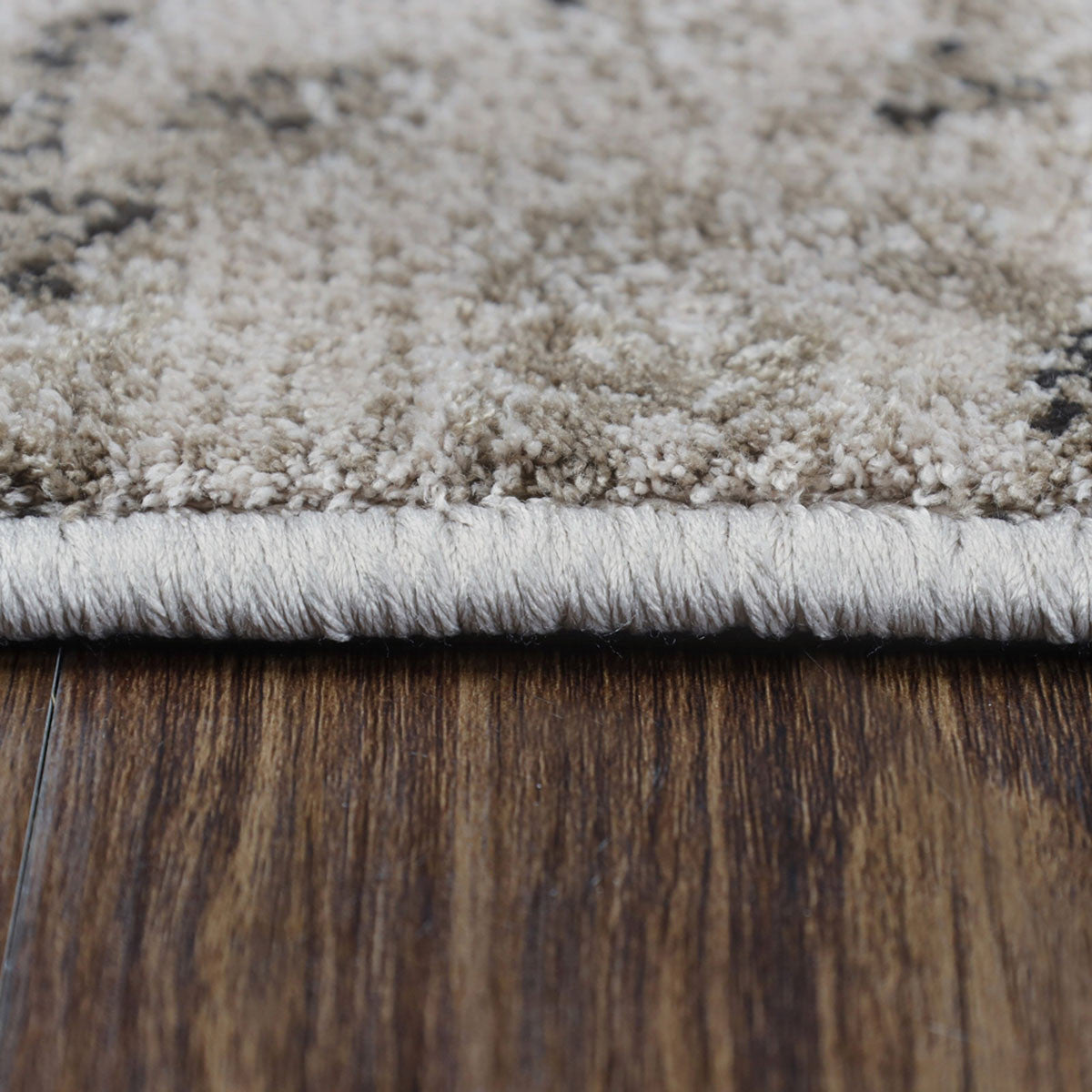 8' Bronze Floral Vines Power Loom Stain Resistant Runner Rug