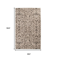 8' X 10' Bronze Floral Vines Power Loom Stain Resistant Area Rug