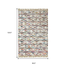 8' X 10' White And Southwest Palette Geometric Resistant Area Rug