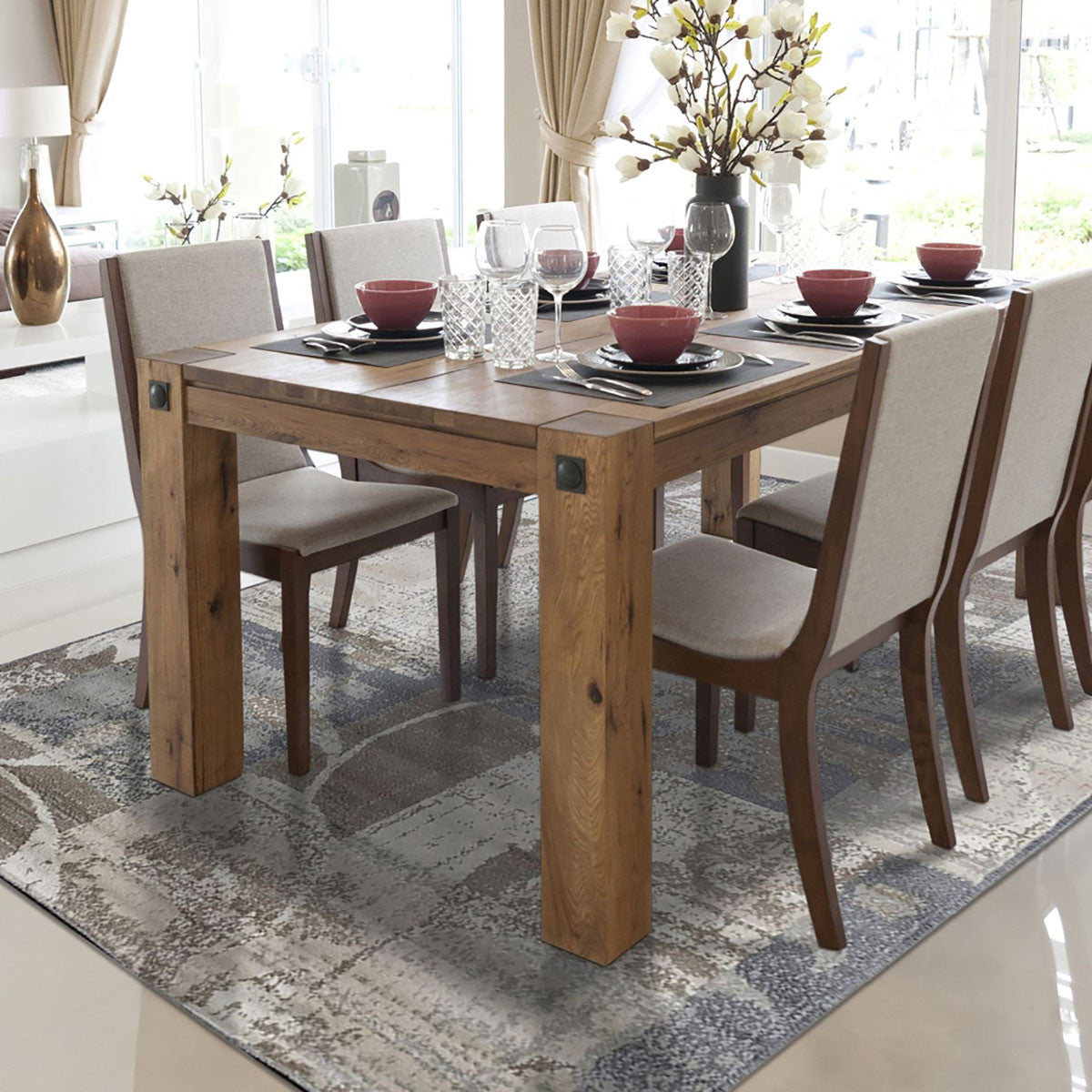 5' X 8' Brown And Ivory Floral Power Loom Distressed Stain Resistant Area Rug