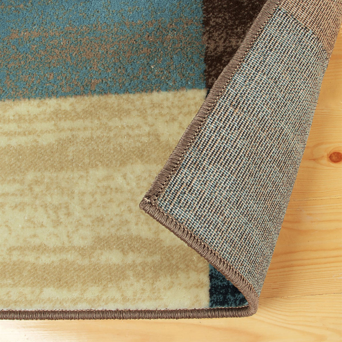 9' X 12' Majolica Blue Geometric Power Loom Stain Resistant Area Rug