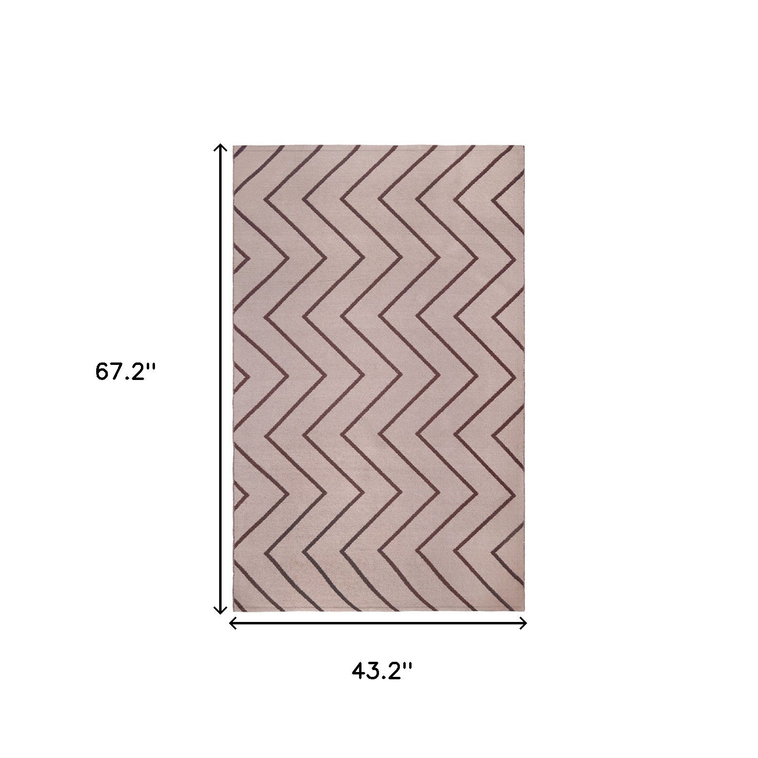 3' X 5' Beige Waves Stain Resistant Indoor Outdoor Area Rug