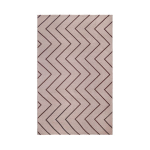 3' X 5' Beige Waves Stain Resistant Indoor Outdoor Area Rug