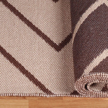 3' X 5' Beige Waves Stain Resistant Indoor Outdoor Area Rug