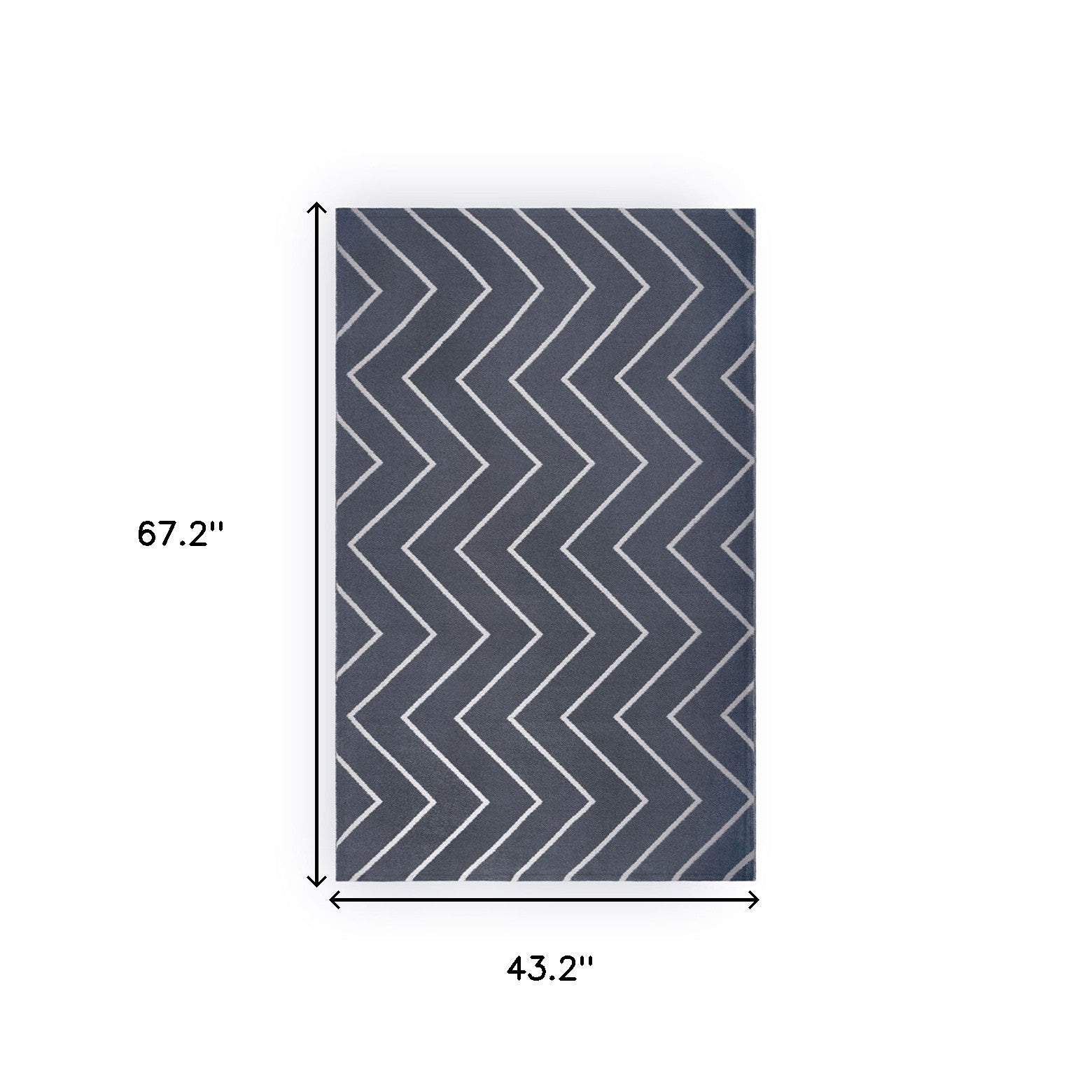 3' X 5' Grey Waves Stain Resistant Indoor Outdoor Area Rug